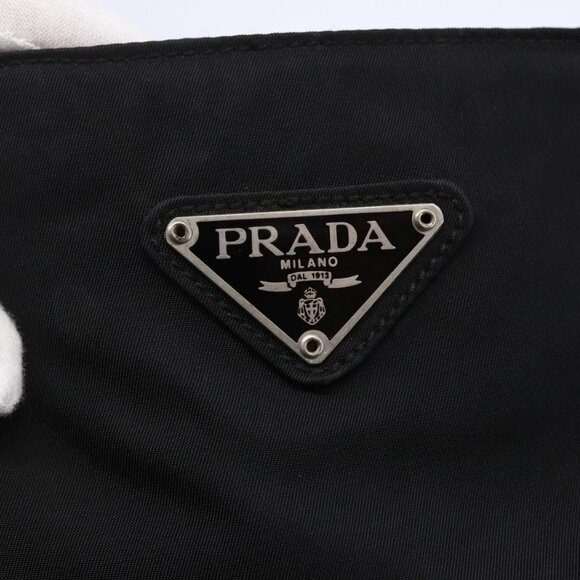 PRADA Tote Bag Nylon Black Silver Auth - Picture 11 of 15